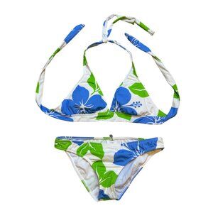 Raisins Blue & Green Floral Bikini Set M